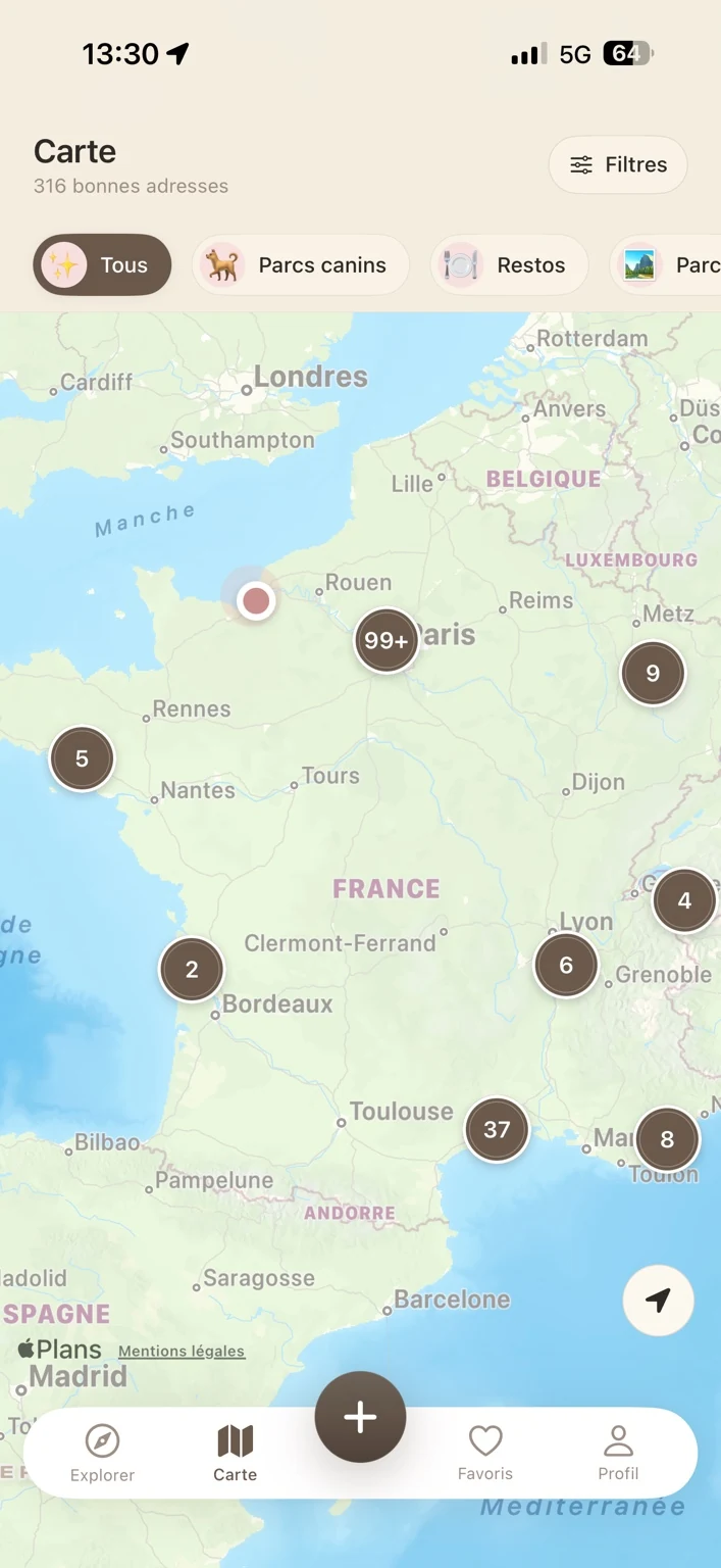 Carte The Dog Map