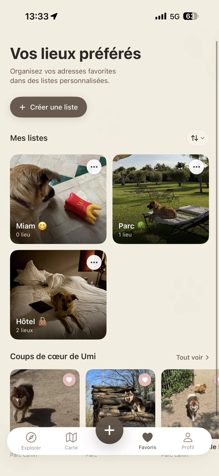 Listes de favoris